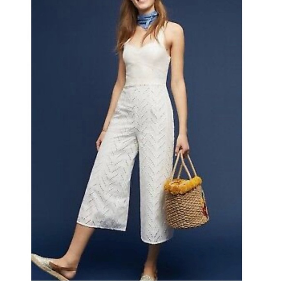 Anthropologie ett:twa Alice Eyelet Jumpsuit, Sz Small - Picture 5 of 13